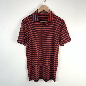 G/FORE Men’s Size Medium Polo Shirt Golf Striped Red Blue G4MF22K117 MRSP $110